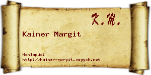 Kainer Margit névjegykártya